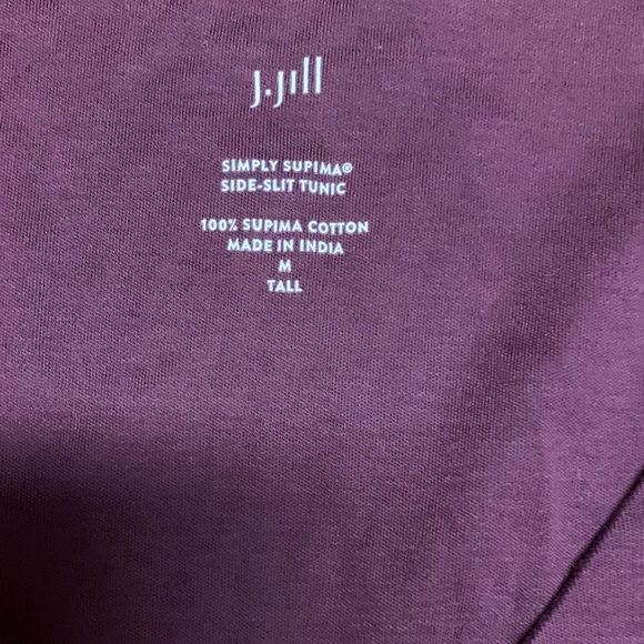 J. Jill Simply Supima Cotton V-Neck Tunic Slits On the Side  Long Sleeves M Tall - Picture 7 of 14